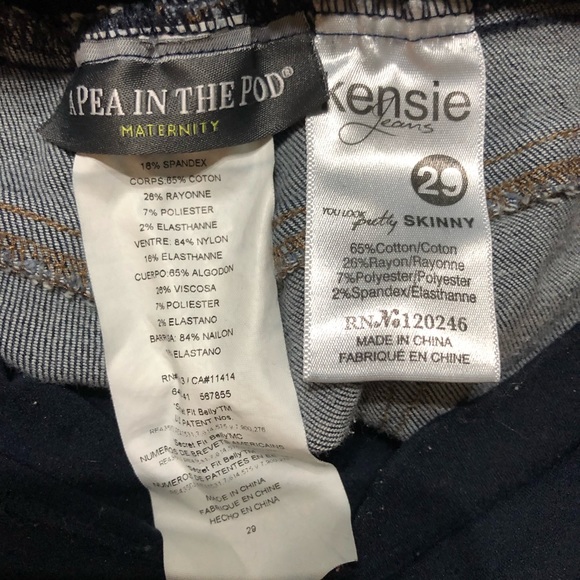 Pea in the Pod maternity dark blue skinny jeans, size 29 - Picture 3 of 3